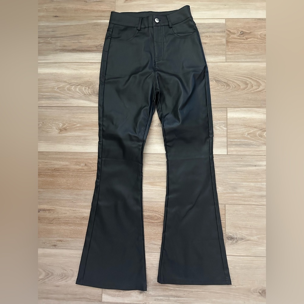Boutique Faux Leather Flare Pants S